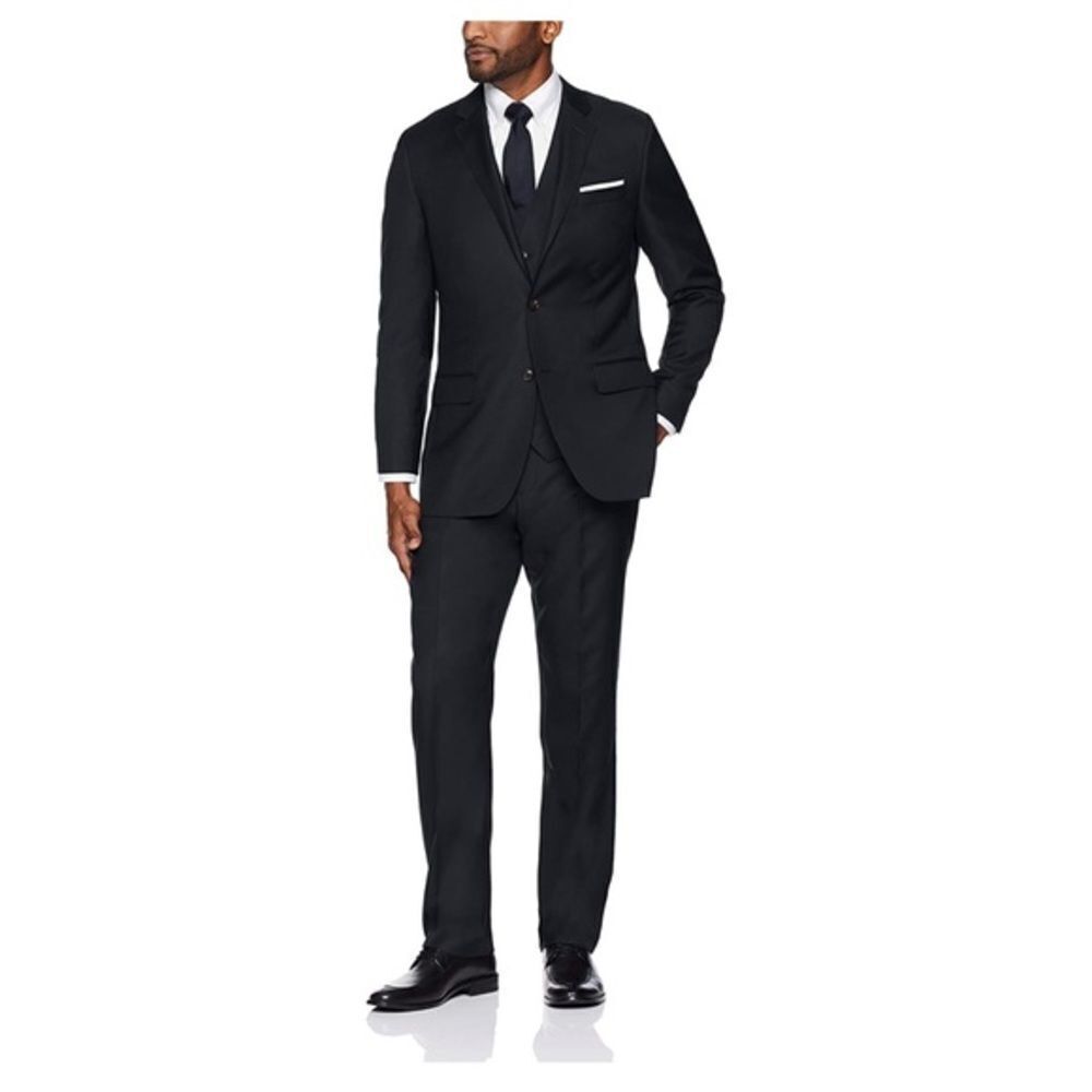 Buttoned DownTailored Fit Italian Wool Suit Jacket - Picture 3 of 13